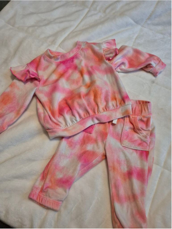 Cat & Jack Other - Baby Cat & Jack Matching Set 18 Months Pink White Tie-Dye